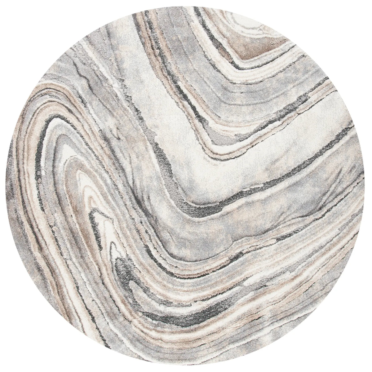 Safavieh Cyrus Shag 6'-7" x 6'-7" Rug in Ivory / Grey