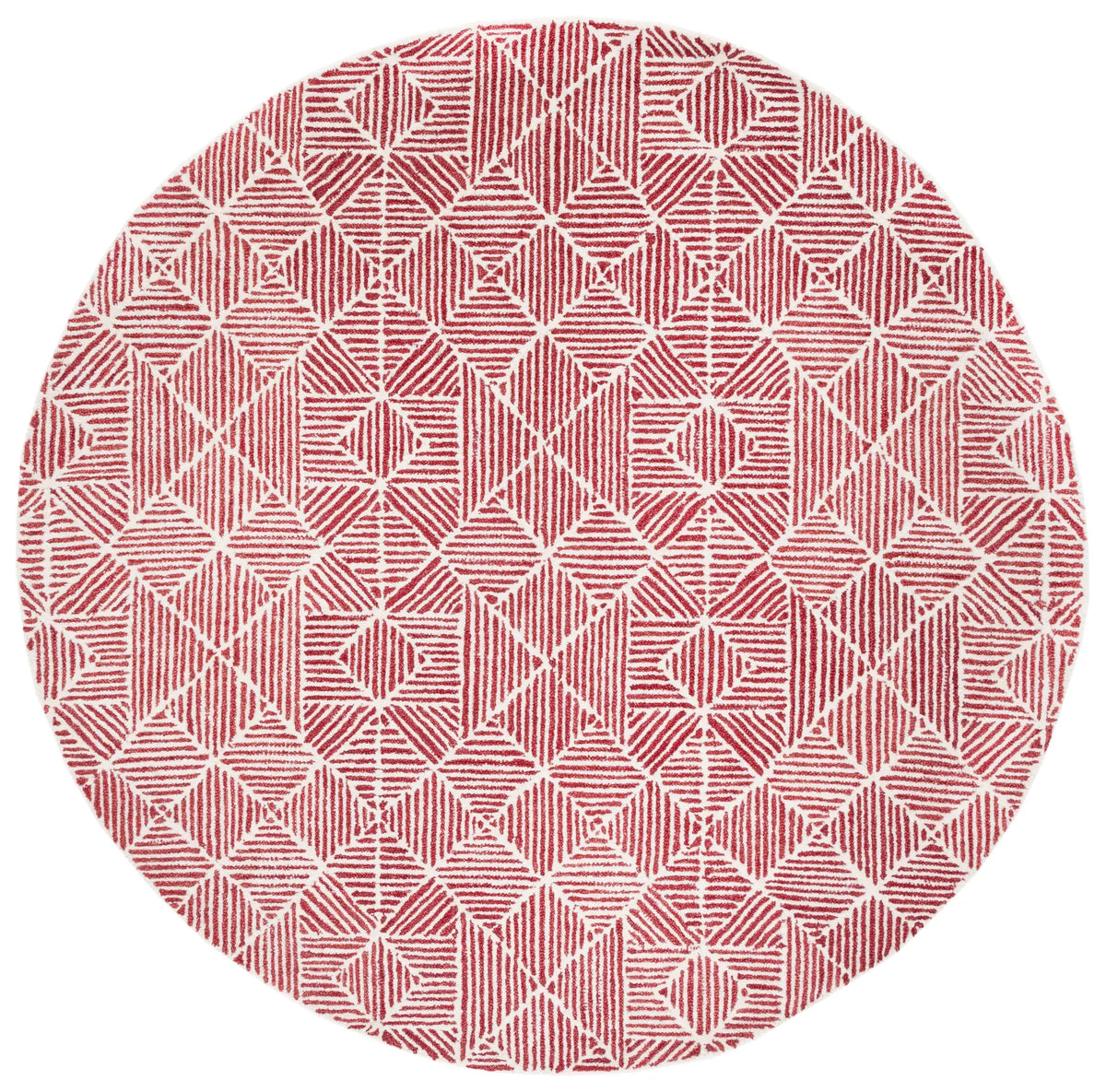 Safavieh Abstract 6'-0" x 6'-0" Rug in Red / Ivory