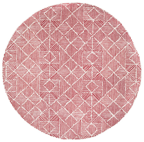 Safavieh Abstract 6'-0" x 6'-0" Rug in Red / Ivory