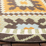 Safavieh Veranda 5'-3" x 5'-3" Rug in Green / Terracotta
