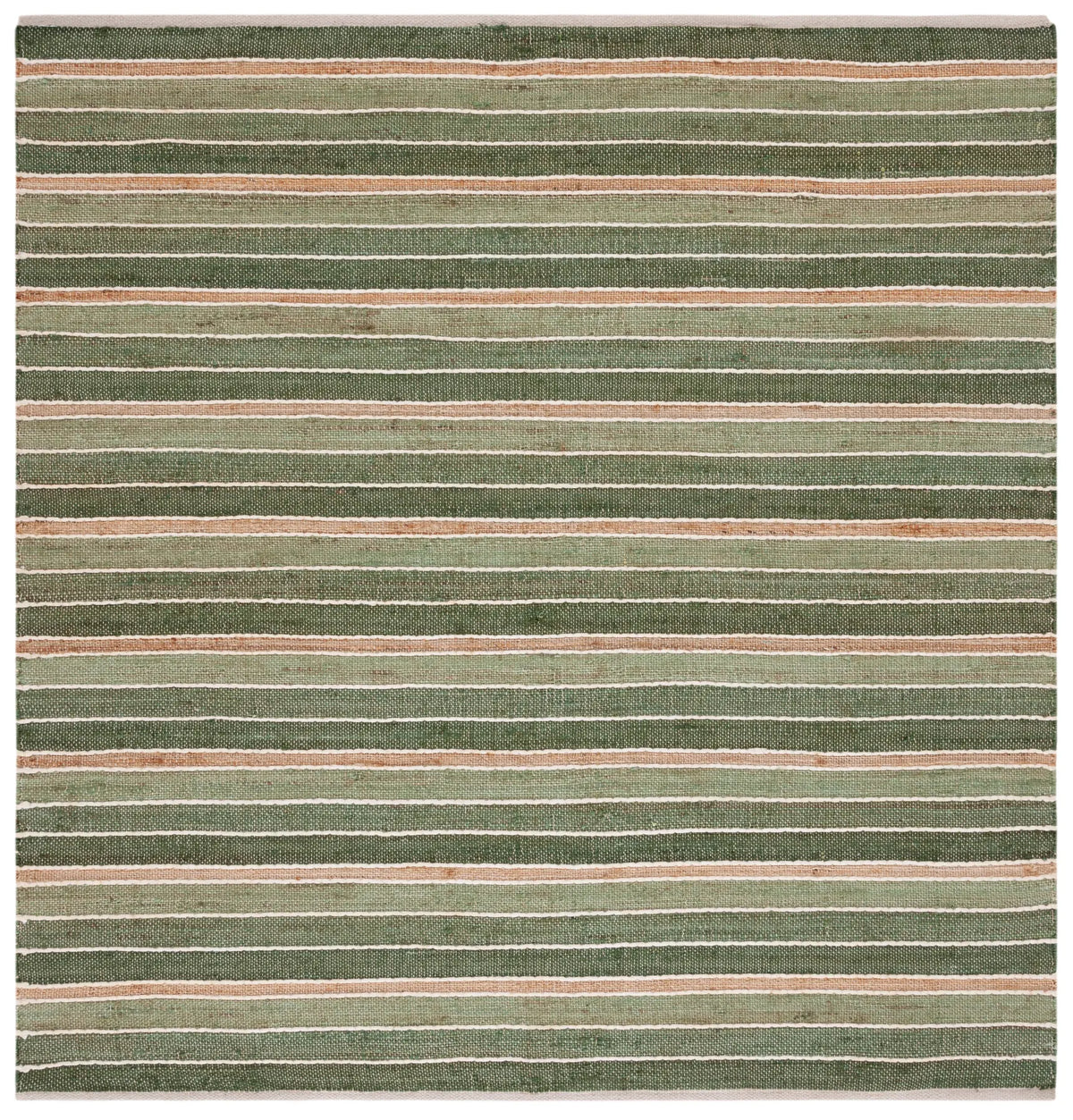 Safavieh Striped Kilim 6'-6" x 6'-6" Rug in Green / Natural