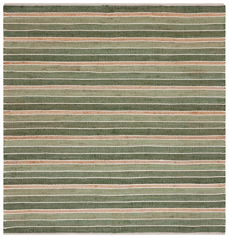 Safavieh Striped Kilim 6'-6" x 6'-6" Rug in Green / Natural