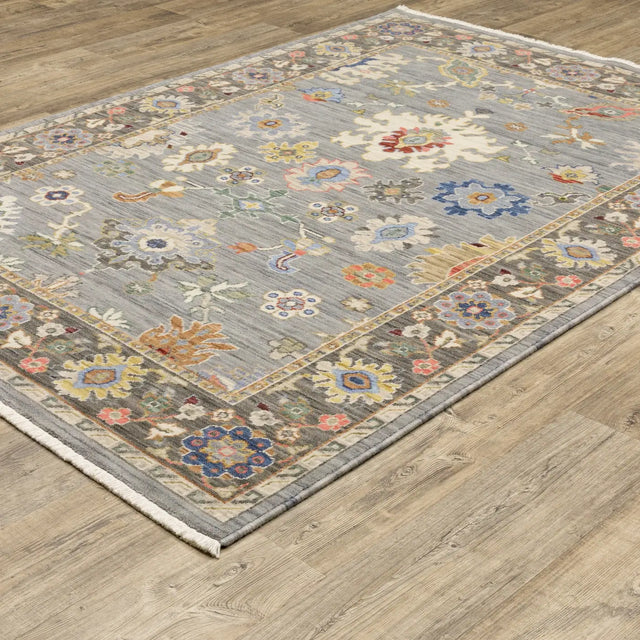 Oriental Weavers Lucca 846D1 Blue/ Multi Rug - angle detail