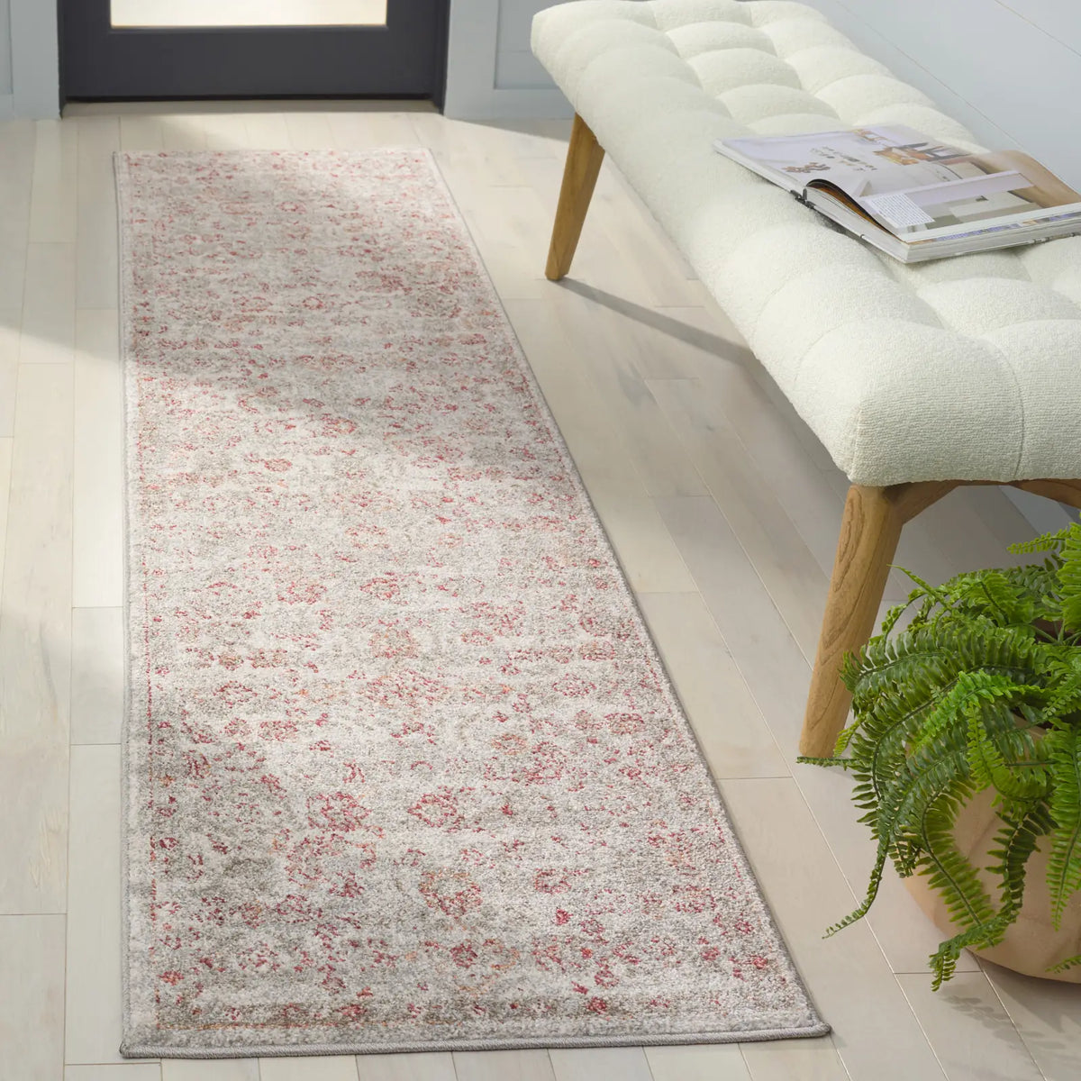 Safavieh Vintage Tabriz 2'-0" x 8'-0" Rug in Grey / Rust