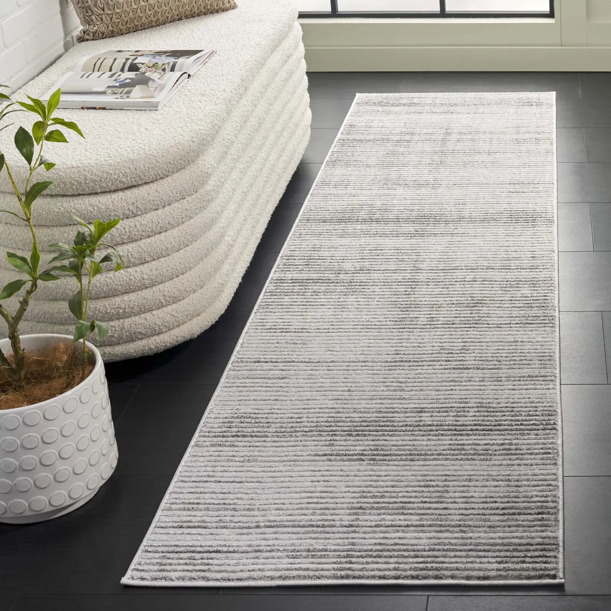 Safavieh Orchard 2'-2" x 8'-0" Rug in Grey / Ivory