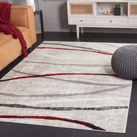 Safavieh Skyler 4'-0" x 6'-0" Rug in Ivory Grey / Red
