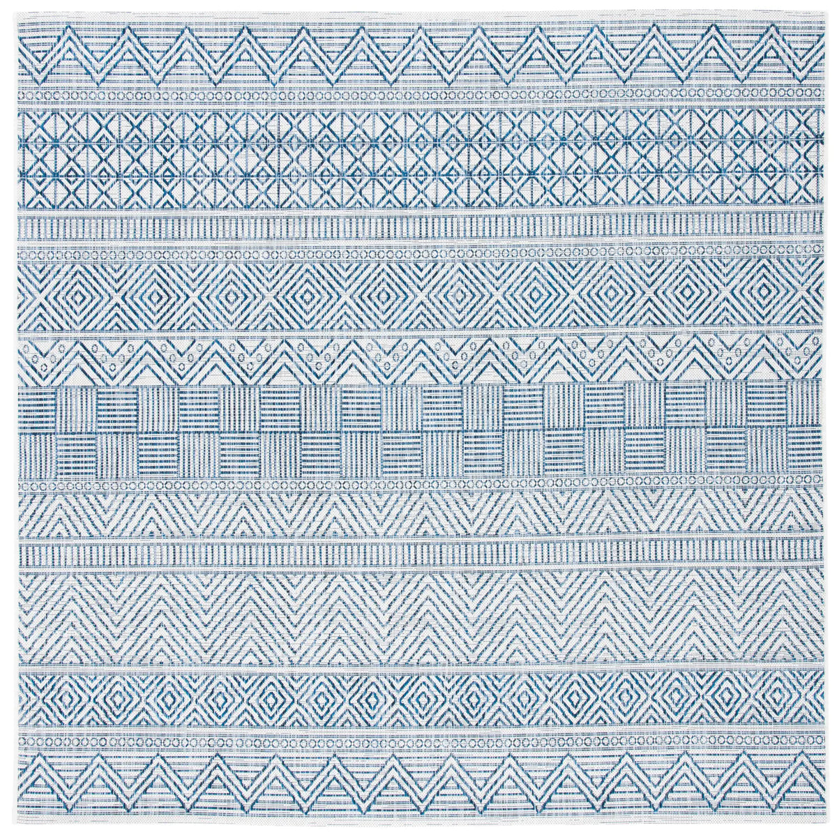 Safavieh Courtyard 6'-7" x 6'-7" Rug in Ivory / Navy