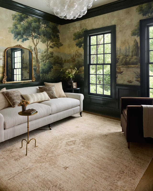 Chris Loves Julia x Loloi Palma PLM-06 Natural / Smoke Rug - room scene 3