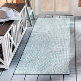Safavieh Courtyard 2'-3" x 10'-0" Rug in Light Blue / Light Grey