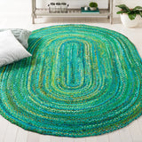 Safavieh Braided 5'-0" x 8'-0" Rug in Green