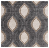 Safavieh Florida Shag 6'-7" x 6'-7" Rug in Grey / Ivory