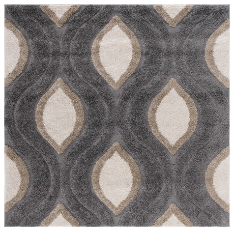 Safavieh Florida Shag 6'-7" x 6'-7" Rug in Grey / Ivory
