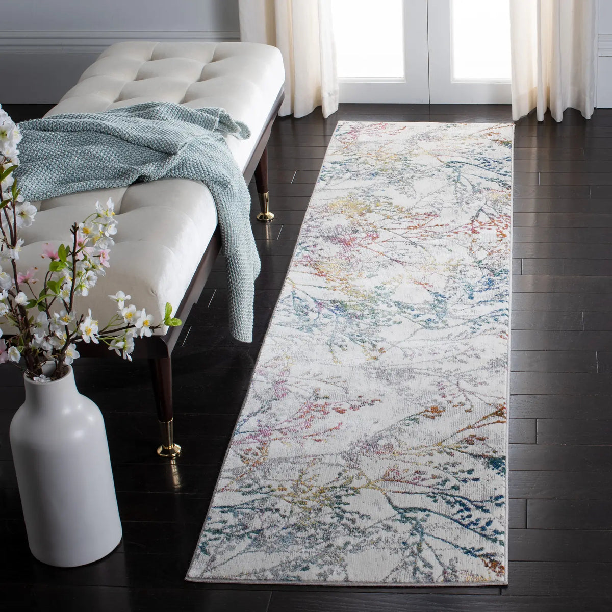 Safavieh Aria 2'-0" x 10'-0" Rug in Ivory / Blue