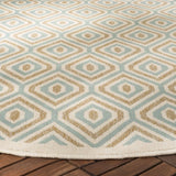 Safavieh Veranda 6'-7" x 6'-7" Rug in Cream / Aqua