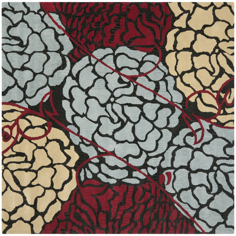 Safavieh Wyndham 7'-0" x 7'-0" Rug in Charcoal / Red