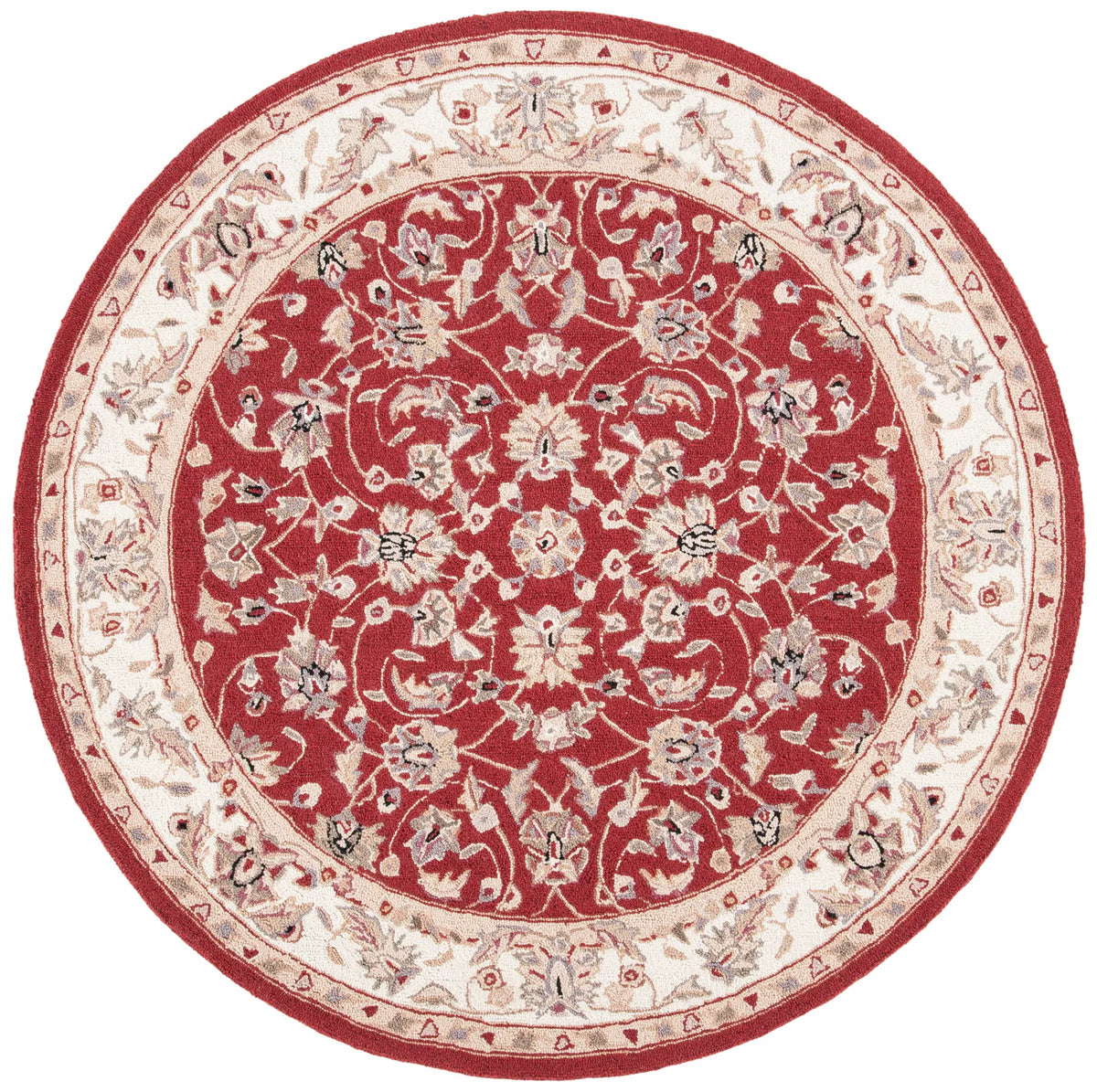 Safavieh Chelsea 5'-6" x 5'-6" Rug in Burgundy / Ivory