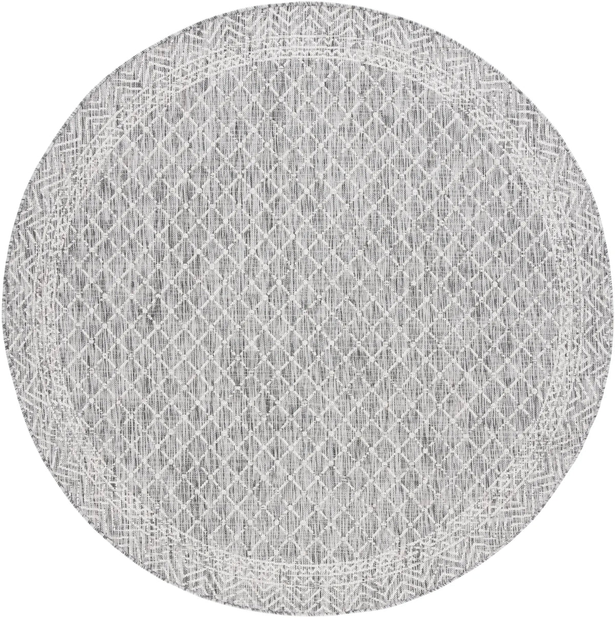 Safavieh Courtyard 6'-7" x 6'-7" Rug in Light Grey / Dark Grey