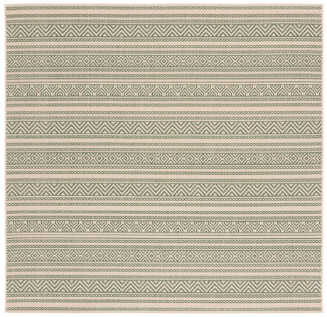 Safavieh Courtyard 6'-7" x 6'-7" Rug in Beige / Dark Green