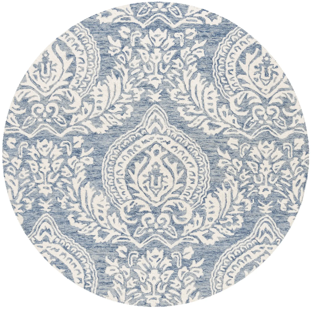 Safavieh Micro-Loop 5'-0" x 5'-0" Rug in Blue / Ivory