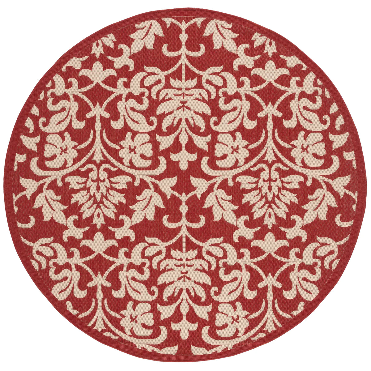 Safavieh Courtyard 6'-7" x 6'-7" Rug in Red / Natural