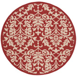 Safavieh Courtyard 6'-7" x 6'-7" Rug in Red / Natural