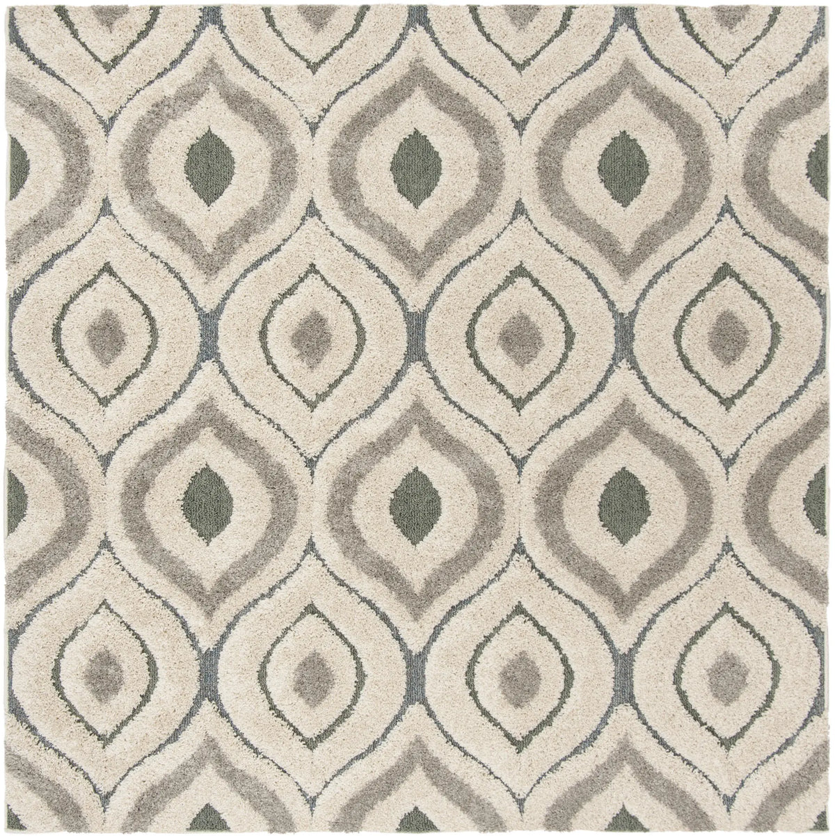 Safavieh Florida Shag 6'-7" x 6'-7" Rug in Cream / Light Blue