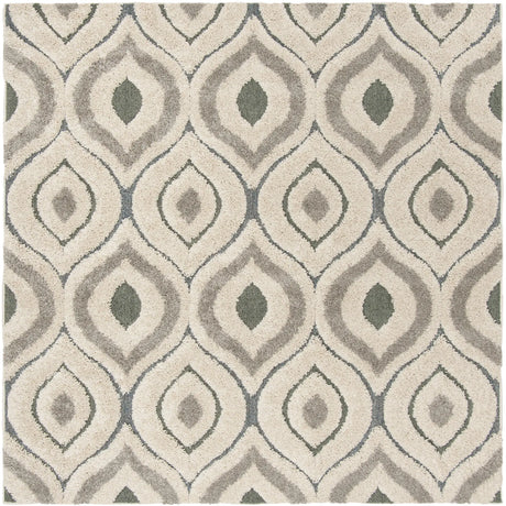 Safavieh Florida Shag 6'-7" x 6'-7" Rug in Cream / Light Blue