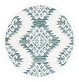 Safavieh Moroccan Tassel Shag 6'-7" x 6'-7" Rug in Green / Ivory