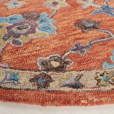 Safavieh Blossom 6'-0" x 6'-0" Rug in Rust / Blue