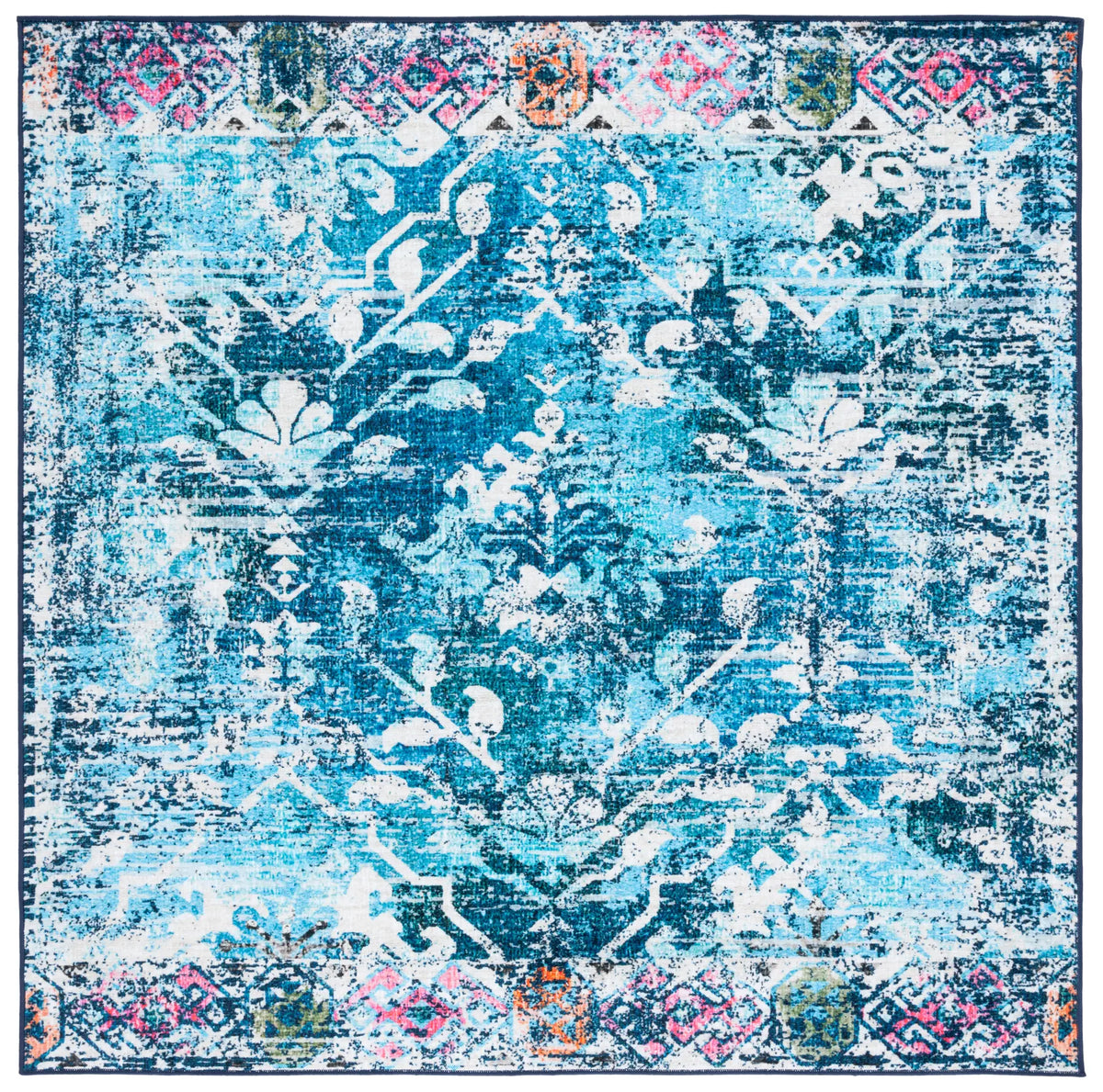 Safavieh Riviera 6'-7" x 6'-7" Rug in Navy / Light Blue