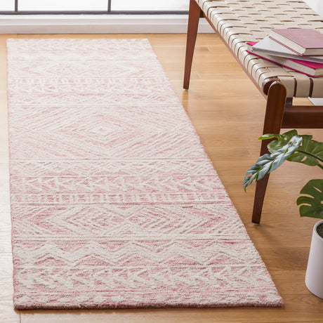 Safavieh Metro 2'-3" x 8'-0" Rug in Dark Pink / Ivory