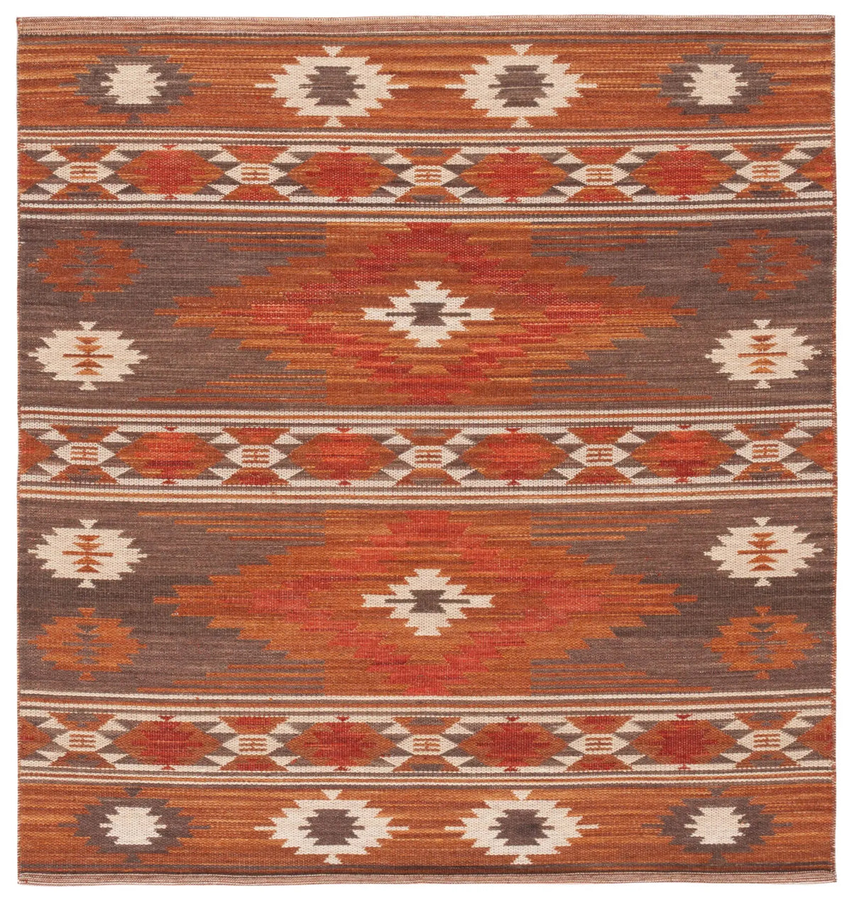 Safavieh Kilim 6'-0" x 6'-0" Rug in Brown / Dark Grey
