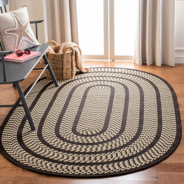 Safavieh Braided 5'-0" x 8'-0" Rug in Ivory / Dark Brown