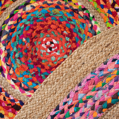 Safavieh Natural Fiber 5'-0" x 5'-0" Rug in Pink / Natural
