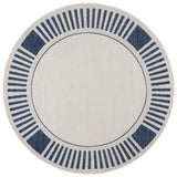 Safavieh Beach House 6'-7" x 6'-7" Rug in Ivory / Navy