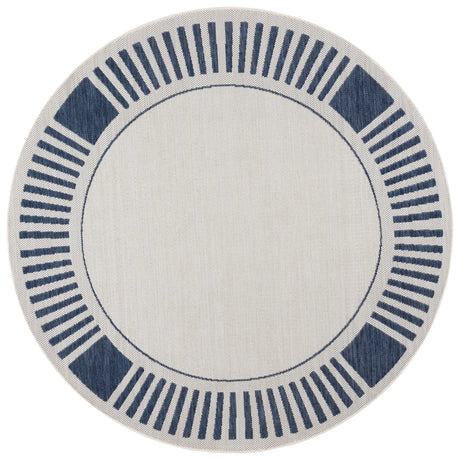 Safavieh Beach House 6'-7" x 6'-7" Rug in Ivory / Navy