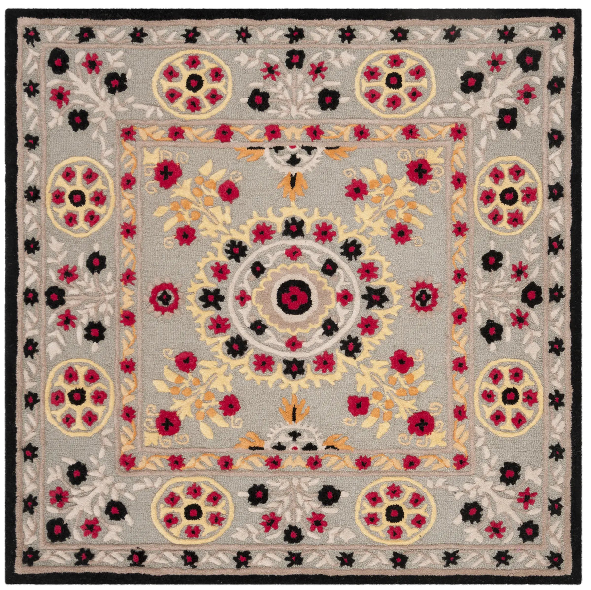 Safavieh Bellagio 5'-0" x 5'-0" Rug in Light Grey / Black