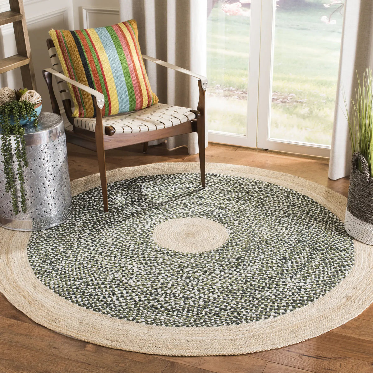 Safavieh Cape Cod 5'-0" x 5'-0" Rug in Green / Natural