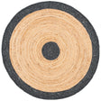 Safavieh Braided 3'-0" x 3'-0" Rug in Black / Gold