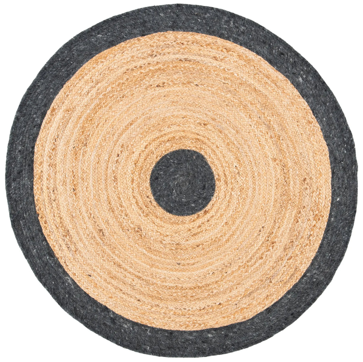 Safavieh Braided 3'-0" x 3'-0" Rug in Black / Gold