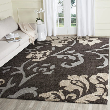Safavieh Florida Shag 6'-0" x 9'-0" Rug in Dark Brown / Smoke