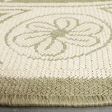 Safavieh Courtyard 6'-7" x 6'-7" Rug in Olive / Natural