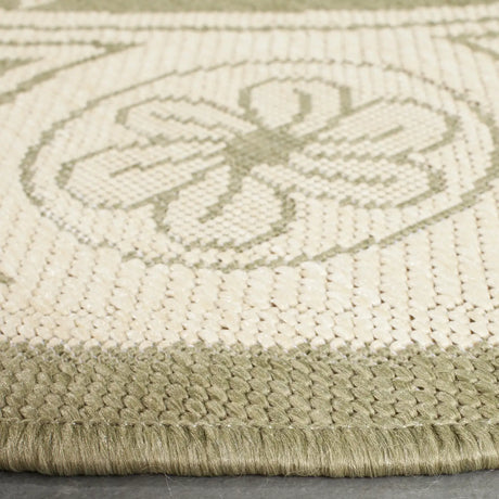 Safavieh Courtyard 6'-7" x 6'-7" Rug in Olive / Natural