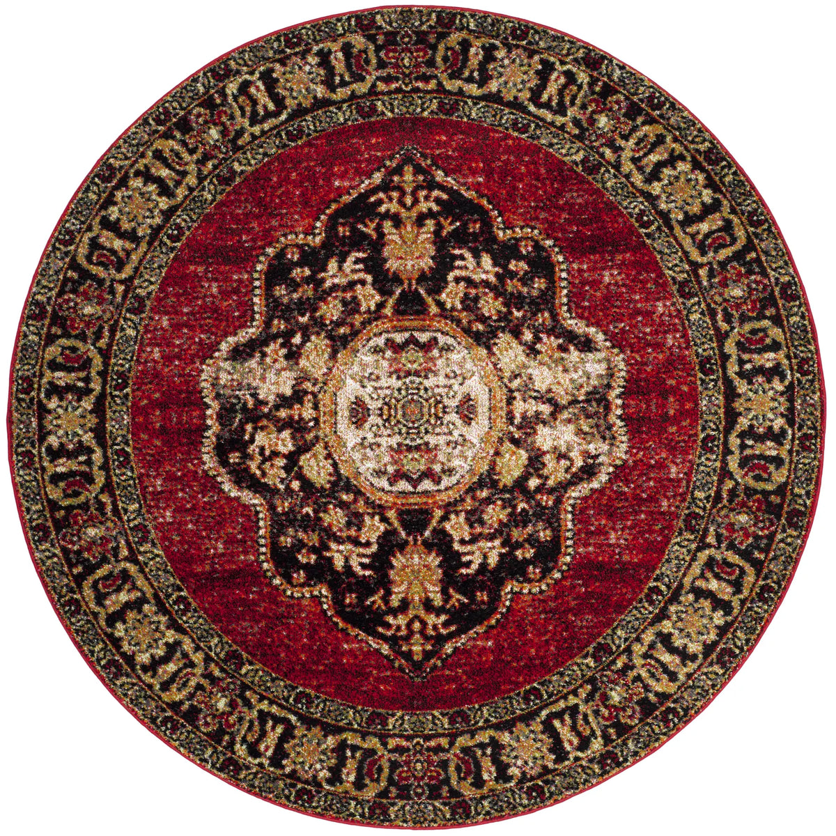 Safavieh Vintage Hamadan 5'-3" x 5'-3" Rug in Red / Multi