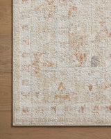 Loloi Monroe Mon-05 Sand/Sunrise Rug - corner on wood