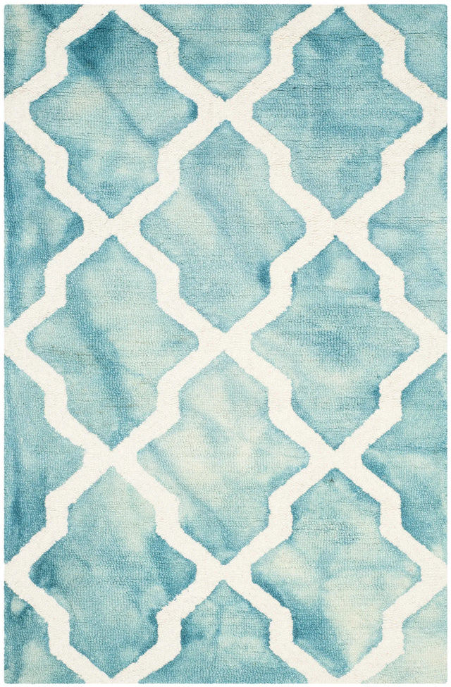 Safavieh Dip Dye 2'-0" x 3'-0" Rug in Turquoise / Ivory