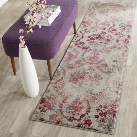 Safavieh Monaco 2'-2" x 12'-0" Rug in Ivory / Pink