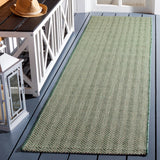 Safavieh Courtyard 2'-3" x 8'-0" Rug in Dark Green / Beige