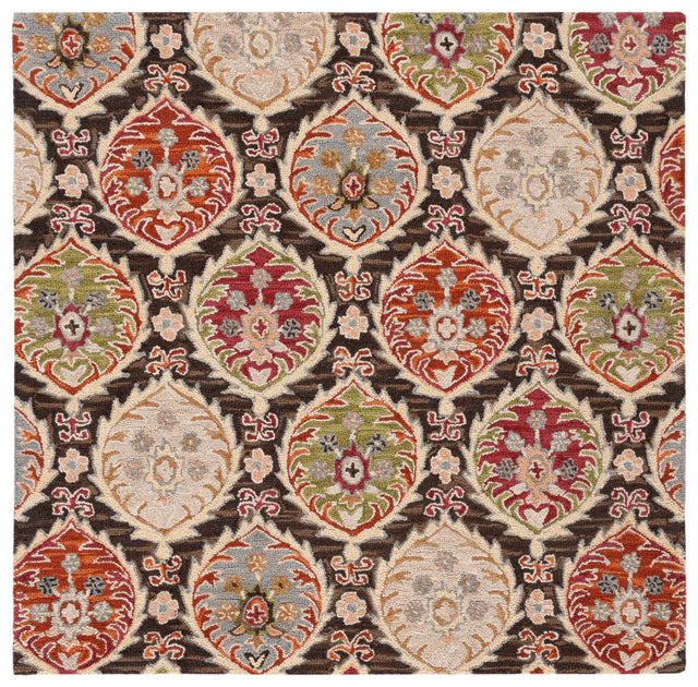 Safavieh Heritage 6'-0" x 6'-0" Rug in Red / Green