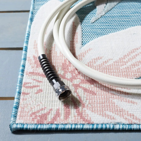 Safavieh Cabana 4'-0" x 6'-0" Rug in Aqua / Rust